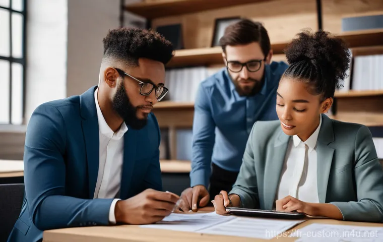 관세사 시험 교재 추천 - A focused young woman, in her mid-20s, with an intelligent and determined expression, meticulously s...