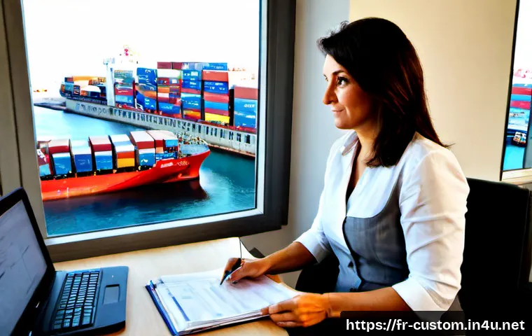 Home 15 FTA 인증의 실질적 효과 - Photorealistic French small-business exporter in a bright modern office near Marseille, a confident ...